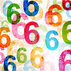 Image showing Abstract background with colorful rainbow numbers for design