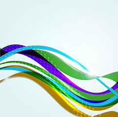 Image showing abstract rainbow wave background. line for design