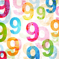 Image showing Abstract background with colorful rainbow numbers for design