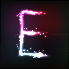 Image showing Vector alphabet. Neon letter