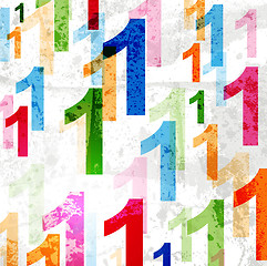 Image showing Abstract background with colorful rainbow numbers for design