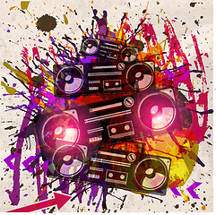 Image showing grunge vector musical design background