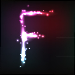 Image showing Vector alphabet. Neon letter