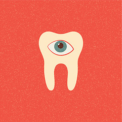 Image showing tooth retro poster