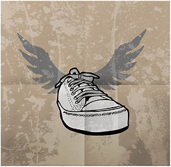 Image showing Stylish Sneakers. On grunge background