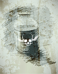 Image showing Bank with poison. A dangerous liquid.  sketch