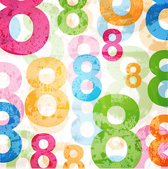 Image showing Abstract background with colorful rainbow numbers for design
