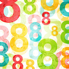 Image showing Abstract background with colorful rainbow numbers for design