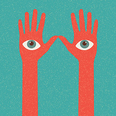 Image showing Hands. Retro poster