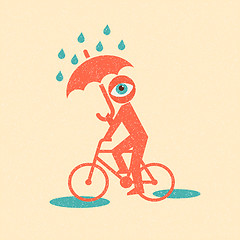 Image showing Cyclist. Retro poster