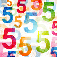 Image showing Abstract background with colorful rainbow numbers for design