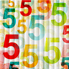 Image showing Abstract background with colorful rainbow numbers for design