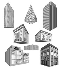 Image showing vector set of buildings