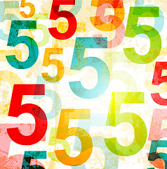 Image showing Abstract background with colorful rainbow numbers for design