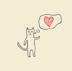 Image showing cat singing about love