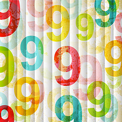 Image showing Abstract background with colorful rainbow numbers for design