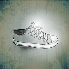 Image showing Stylish Sneakers. On grunge background
