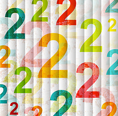 Image showing Abstract background with colorful rainbow numbers for design