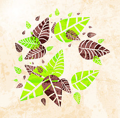 Image showing Autumn Background-Autumn Leaves falling for your design