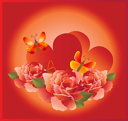Image showing romantic cardr with red rose