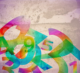 Image showing Abstract retro background with numbers