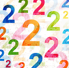 Image showing Abstract background with colorful rainbow numbers for design