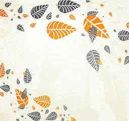 Image showing Autumn Background-Autumn Leaves Falling for your design