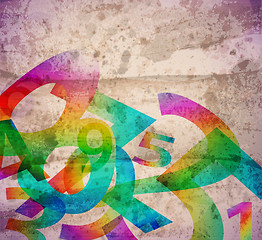 Image showing Abstract retro background with numbers