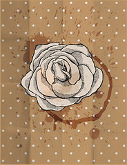 Image showing Vintage design. Tea rose. Paper grunge background