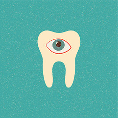 Image showing tooth retro poster