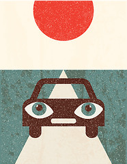 Image showing Retro grunge poster. Car