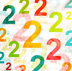 Image showing Abstract background with colorful rainbow numbers for design