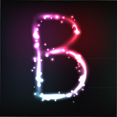 Image showing Vector alphabet. Neon letter