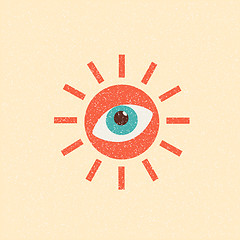 Image showing abstract sun retro poster