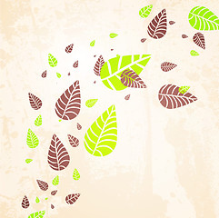 Image showing Autumn Background-Autumn Leaves falling for your design