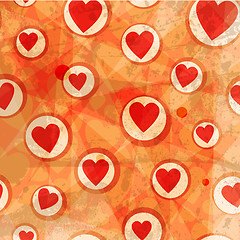 Image showing Grunge hearts vector background
