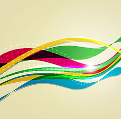 Image showing abstract rainbow wave background. line for design