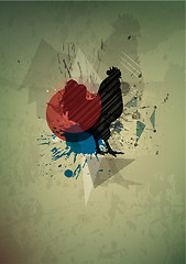 Image showing Abstract vector background. Mod art poster. Cock