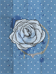 Image showing Vintage design. Tea rose. Paper grunge background