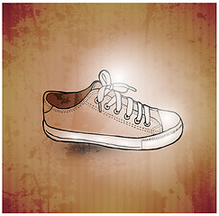 Image showing Stylish Sneakers. On grunge background