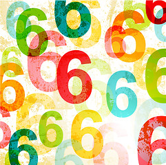 Image showing Abstract background with colorful rainbow numbers for design