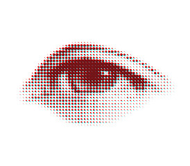 Image showing vector halftone eye shape for backgrounds and design
