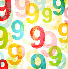 Image showing Abstract background with colorful rainbow numbers for design