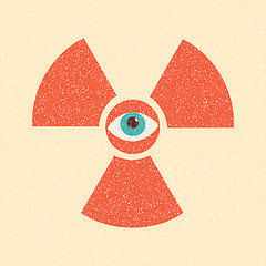 Image showing radiation symbol retro poster