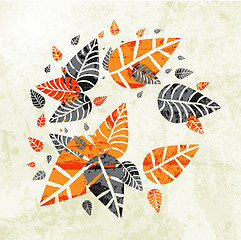 Image showing Autumn Background-Autumn Leaves Falling for your design