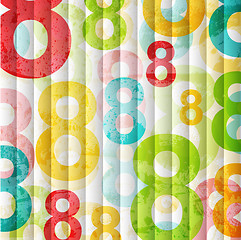 Image showing Abstract background with colorful rainbow numbers for design