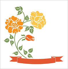 Image showing ribbon with roses