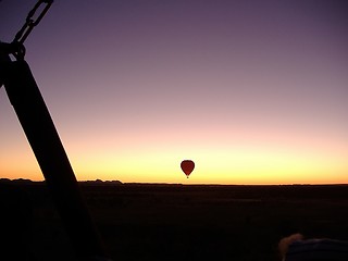 Image showing ballooning at sunrise
