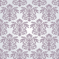 Image showing seamless silver damask wallpaper