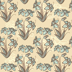 Image showing seamless retro floral background